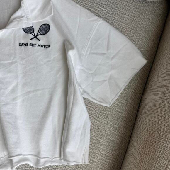 White cropped polo shirt - Picture 3 of 3